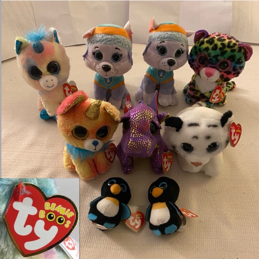 Beanie Boos Stuffed Animals NWT Babies Paw Patrol Dotty Blitz Tundra Spectra Yip